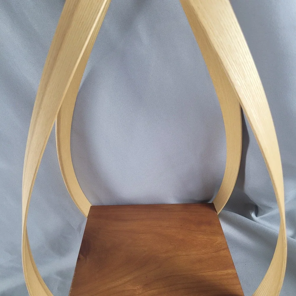 Wood Teardrop Hanging Plant Shelf Bentwood Boho Danish Scandinavian Style